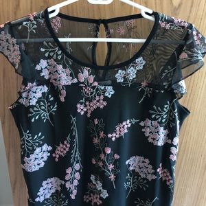 Maurices Black Floral Blouse